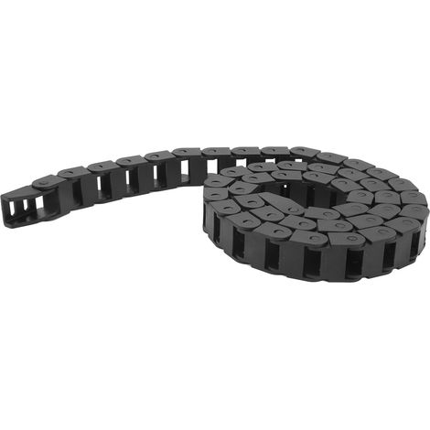 Schwarze Nylon-Kabelkette mit Endverbindern, Kabelförderer-Reißverschluss für CNC-Maschinen, 1 Meter lang (1/5)
