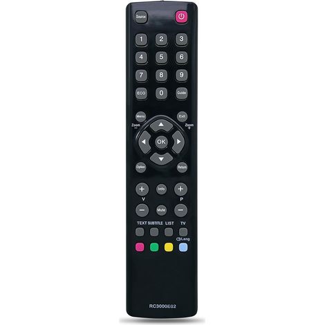 RC3000E02 Universal TV Remote Control Replacement  Compatible with LED/LCD/4K Models  Ergonomic Design
