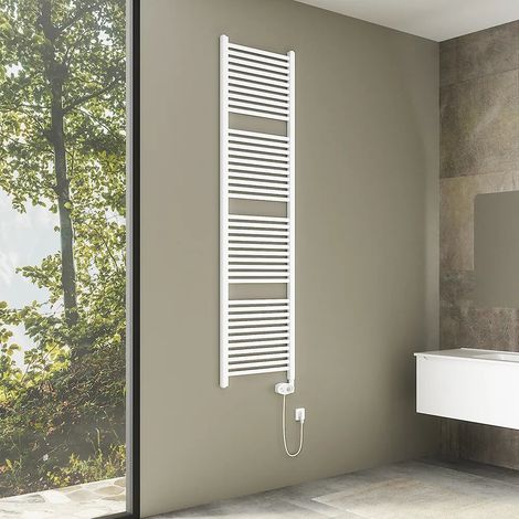 Radiateur sèche serviettes électrique 1800x500 blanc avec thermostat analogique Antares (1/4)