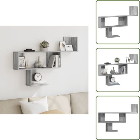 Wandregal Grau Sonoma 100x15x70 cm Holzwerkstoff - Wandregal - Wandregale - Schweberegal - Hängeregal (1/5)