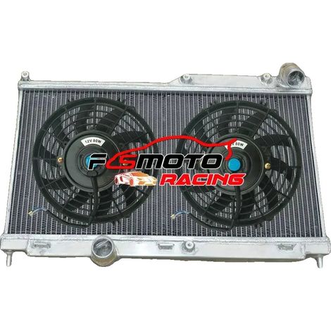 Radiador de aluminio, eficiencia de refrigeración mejorada, construcción duradera, radiador y 2 ventiladores. (1/2)