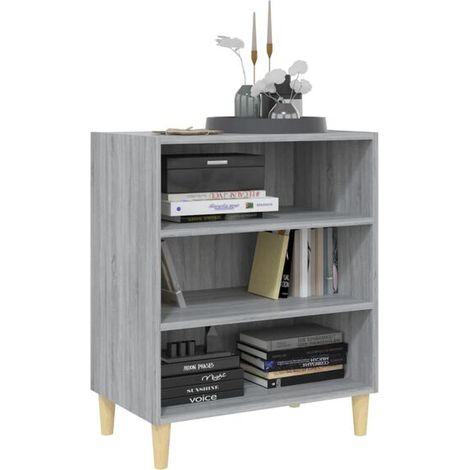 Buffet de Cuisine Bas 57x35x70 cm - Meuble Rangement Style Industriel en Bois d'Ingénierie, Finition Gris Sonoma, Idéal pour Salon et Entrée (1/5)