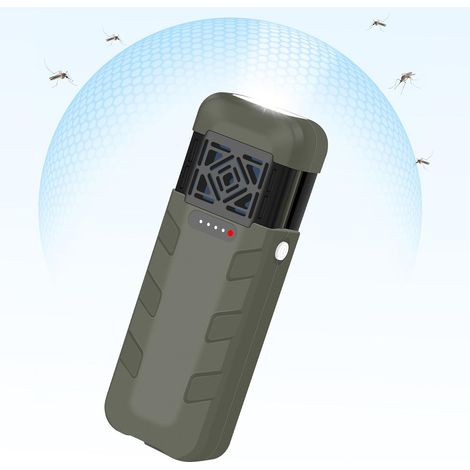 Anti Moustiques Électrique, Portable Répulsif Électrique avec Fonctions D'éclairage, Batterie Rechargeable 9600mAh, pour l'extérieur, Le Camping