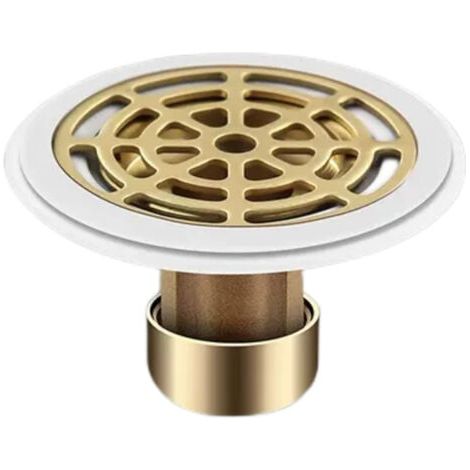 Siphon de Sol, Clapet Anti Odeur Laiton Épaissi, Siphon De Sol Anti Odeur, avec Anneau en Caoutchouc, Prévenir Les Odeurs, Convient aux Trous de Drainage au Sol d'un Diamètre de 27 mm (1/4)