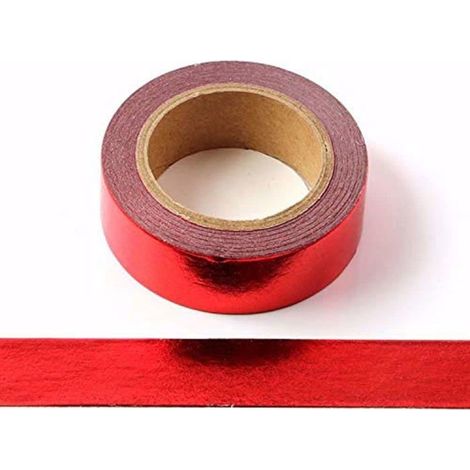 BelleRise - Ruban adhésif décoratif Washi en aluminium solide, 15 mm x 10 mètres (1/4)