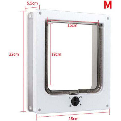 Chatière pour Chat, Chatière Imperméabiliser avec verrou Rotatif à 4 Voies pour Chat, Petit Chien, Facile à Installer et à Utiliser, Version améliorée-RAPANDA (1/4)