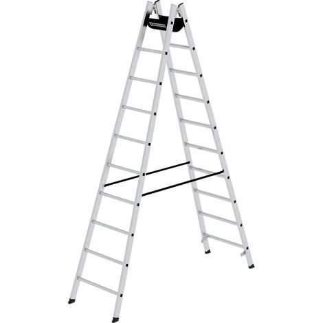 Escabeau alu 2x10 Spr. 4,20 m niveau pieds (1/5)