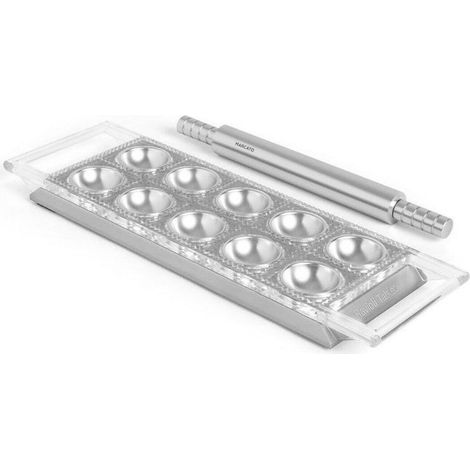 Marcato Ravioli Tablet Argento con Mattarello RT-ARG 10 Ravioli Quadrati 35x11 cm