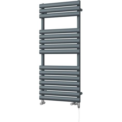 Omeara - Anthracite Dual Fuel Towel Rail H1120mm x W500mm Standard (1/3)