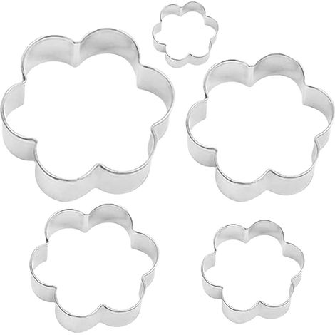 5Pcs Emporte Piece Fleur en Acier Inoxydable,Emporte Piece,Emporte Piece Patisserie,50 à 93MM,pour Gâteaux,Biscuits,Desserts,Cookie Cutters (1/5)