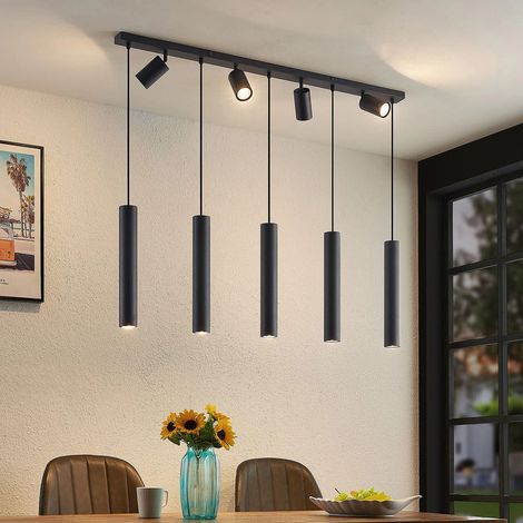 [GEBRAUCHT] B-Ware Lindby Hängeleuchte Sanad LED Pendelleuchte 9-flammig dimmbar schwarz 116cm (1/2)