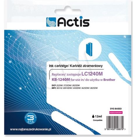 ACTIS KB-1240M - Cartucho de tinta de repuesto para Brother LC1240M/LC1220M, rojo
