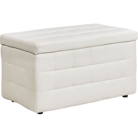 Storage Ottoman MICHIGAN Faux Leather White