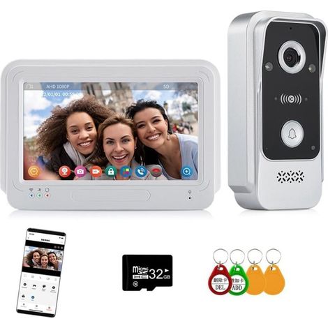 Tuya Video Intercom System with 7" Touch Screen, WiFi 1080P Video Entry, Door Camera, TUYA Smart Home Video Intercom (Wired)