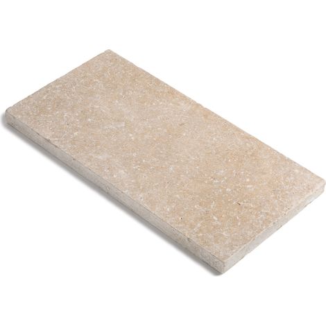 Dessus de marche Pierre d'Egypte Beige 60x30x3 cm Bord Droit (à l'unité) - RO'MA NATURE