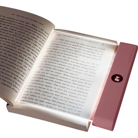 Lampe de livre plate, Panneau de Lampe de Lecture à LED, pour Lecture de Nuit au lit, Lampe de page de livre, Protection des Yeux Portable Book Light - Rose (1/5)