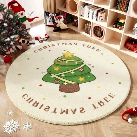 Tapis De Bienvenue - Tapis Rond Antidérapant Pour Salon Chambre Ou Entrée - 40 X 40 Cm - Polyester - 1 Pièce (1/5)