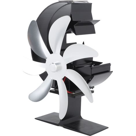 Ventilateur de poêle à bois à 7 pales, modèle Lune, fonctionnement silencieux, circulation d'air chaud, haute efficacité, accessoires pour poêle à bois, argent (1/5)