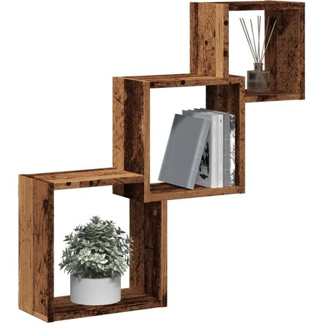 Würfelregale Altholz-Optik 68x15x68 cm Holzwerkstoff