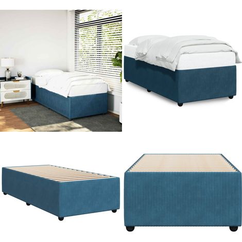 vidaXL Bettgestell Blau 90x190 cm Samt (1/5)