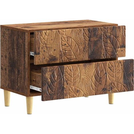 Comodino Armadio da Notte Mobiletto da notte Legno antico 62 x 34,5 x 48 cm Legno ingegnerizzato (1/5)
