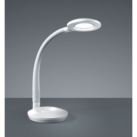 Lampada Tavolo Studio Led Moderno Orientabile Bianca Cobra GD Trio