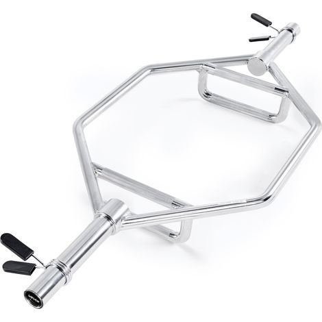 VEVOR Barra Manubrio Esagonale con Impugnatura Antiscivolo per Allenamento 50 mm Capacita Carico 360 kg, Attrezzatura per Sollevamento Pesi Allenamento della Forza, da Palestra per Squat, Argento