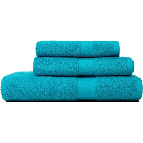 3-Teiliges Frottierhandtuch-Set In Verschiedenen Grössen In Pfauenfarbe  Teddy