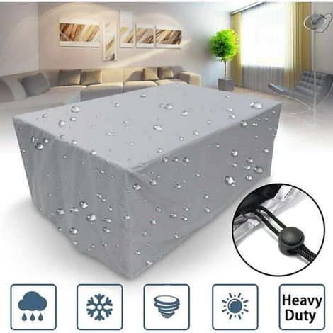 Housse polyvalente rectangulaire pour mobilier extérieur, résistante aux intempéries, pour table, chaises, canapé, terrasse, jardin et parc (1/5)