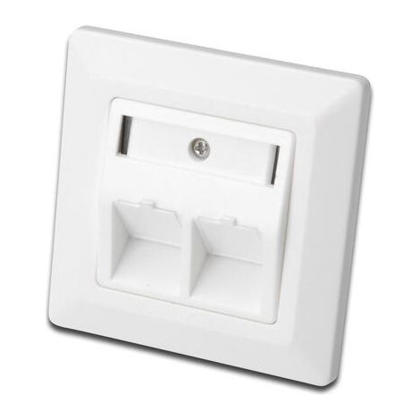 Casquillo doble empotrado para módulos Keystone x2, descripción del campo antipolvo (1/4)
