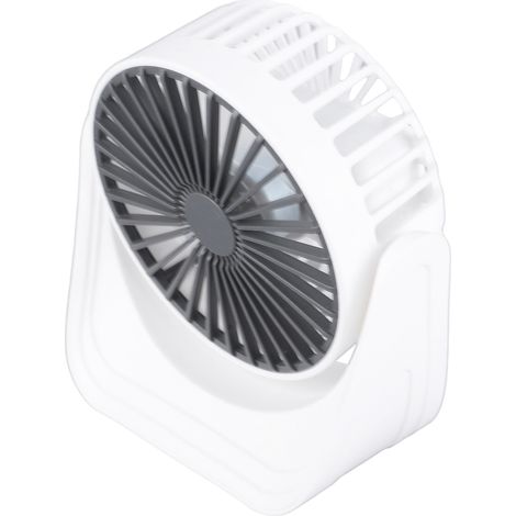 Mini ventilateur de bureau 1200 mAh rechargeable USB blanc, 3 vitesses, rotation à 360°, petit ventilateur de table idéal pour les voyages, le camping et la maison. (1/5)