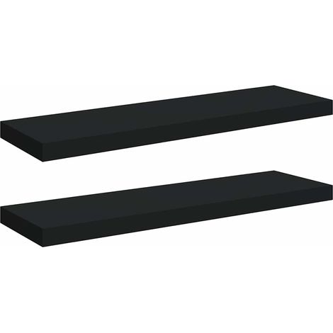 Maison Exclusive - Schweberegale 2 Stk. Schwarz 80x23,5x3,8 cm MD (1/5)