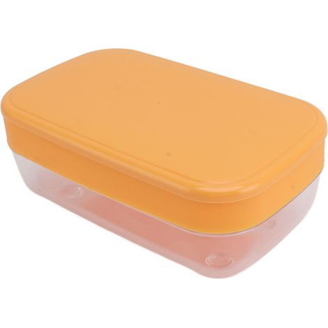 Moule à glaçons réutilisable et flexible, démoulage facile, bac à glaçons rond avec couvercle, multicouche orange (1/5)