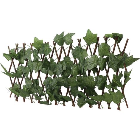 Haie artificielle extensible, protection solaire, imperméable, feuillage de vigne vierge, clôture de jardin, plantes de topiaire synthétiques (1/5)