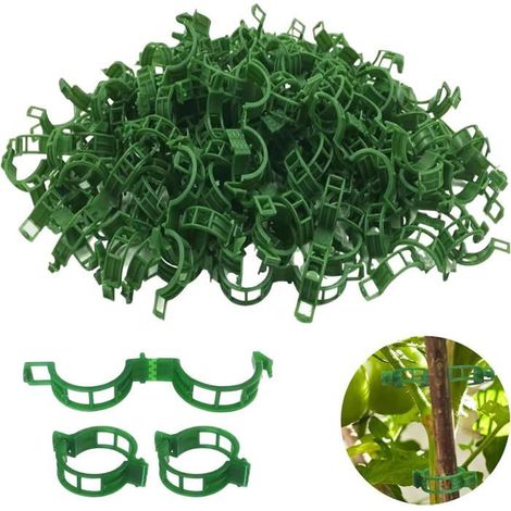 200 Stück sichere Plastikclips für Pflanzen, Pflanzenhalter für den Garten, Pflanzenstützklemmen,
