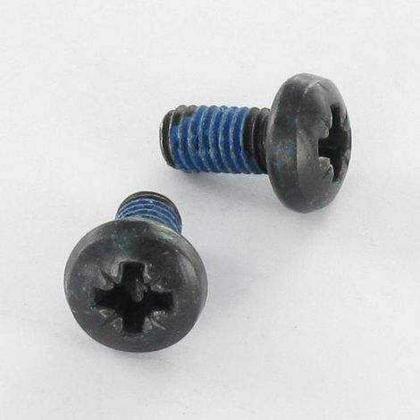 Vis métaux tête cylindrique bombée large Pozi N°3 M6X12 Acier zingué noir Frein filet-1 pièce