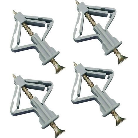 100 pièces Chevilles pour plaque de plâtre, chevilles avec vis pour plaques de plâtre, Fixations murales en plâtre, Fixations murales creuses, pour installation murale en plaque de plâtre (1/5)