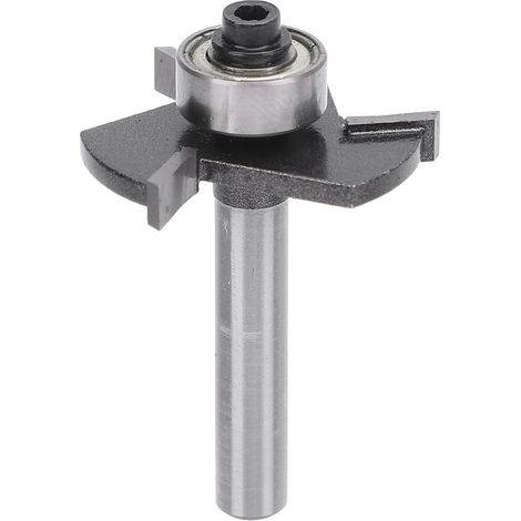Fraise à rainurer en T, queue de 6,35 mm (1/4 po), 3 dents, roulement à billes, pour bois et contreplaqué, hauteur de coupe de 4 mm (5/32 po). (1/5)