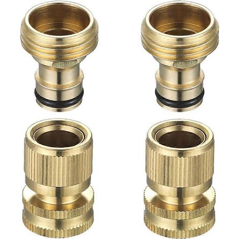 Paar 3/4" Messing-Schnellverbinder Metall Gartenbewässerungsgeräte