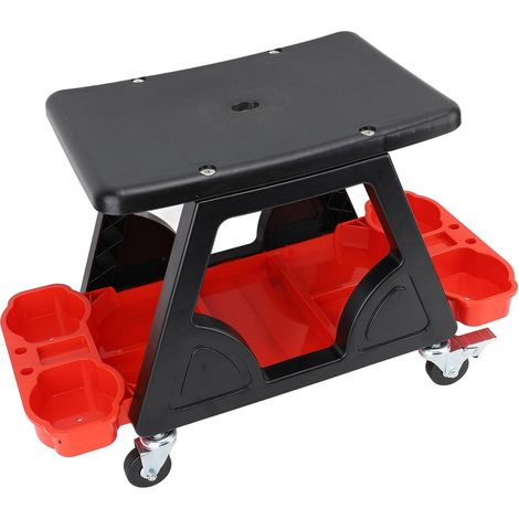 Tabouret de Garage, Tabouret Roulant Robuste, Tabouret de Garage sur roulettes, Tabouret de Mécanicien avec roulettes, Siège de Mécanicien avec Plateau à Outils pour Atelier, (1/5)