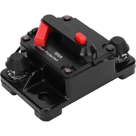 Disjoncteur à réarmement automatique, porte-fusible en cuivre étanche, interrupteur automatique rouge, 12-42 V CC, 100 A (1/5)