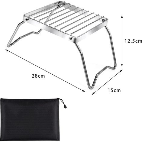 Grille de Barbecue Pliante Mini Grille de Feu de Camp en Acier Inoxydable Barbecue Grill avec Sac de Rangemen pour Barbecue en Plein Air (1/5)