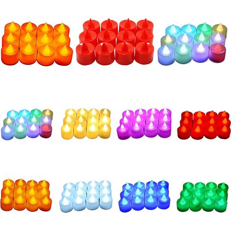 Bougie LED multicolore sans flamme, effet de couleur dynamique (boîtier blanc, sans lumière bleue clignotante) (1/5)