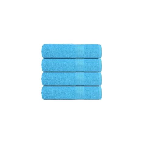 Asciugamani da bagno FROGN, set da 4, turchese, 70 x 140 cm, 360 g/m² - Crezuo (1/4)
