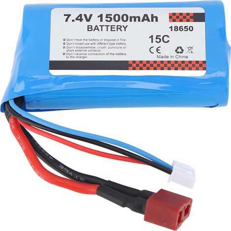 Pile rechargeable Li-Ion 18650 7.4V 1500mAh compatible avec SCY 16101, 16102, 16201 PRO, pour voiture RC 1/16 (1/5)