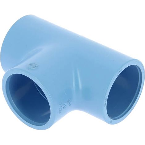 Té 90° PVC bleu air comprimé femelle-femelle Ø40