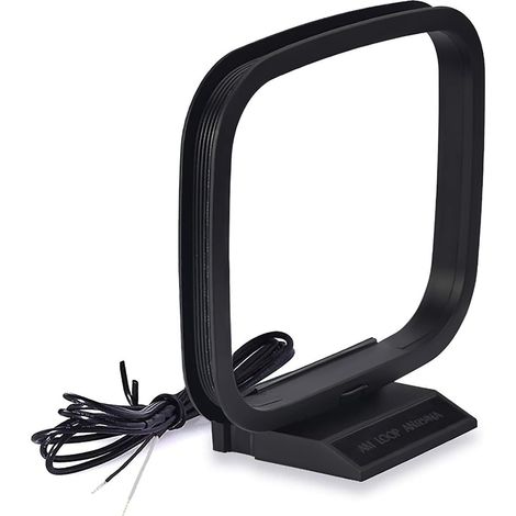 1 Antenne cadre AM, 2 broches fil nu, réception signal stable, compatible récepteur stéréo HiFi intérieur (1/5)