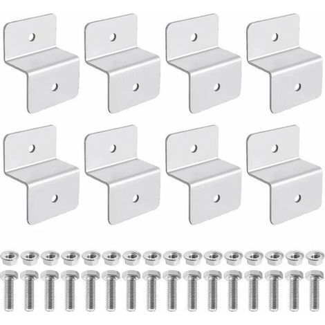 Lntyq Panneau Solaire en Z, 8pièce Panneaux Solaire Support en Aluminium Conviennent aux Véhicules Récréatifs aux Toits, Montage de Panneau Solaire Adopte un Design en Forme de Z(avec 16 Écrous et 16 (1/5)