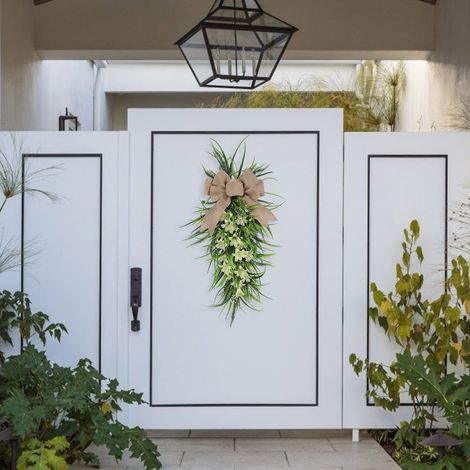 Guirlande De Pâques - Couronne En Bois Simulé Avec Lavande Artificielle - Décoration De Porte Et Intérieure - 1 Pièce (1/5)