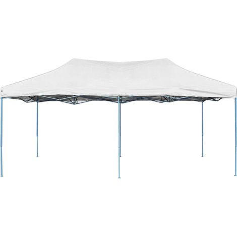 Tente de réception pliable professionnelle 3x6 m Acier Blanc